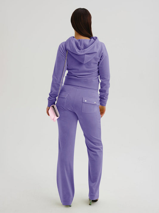 Zip-Up Two-Piece Set with Hood in Purple – photo 2