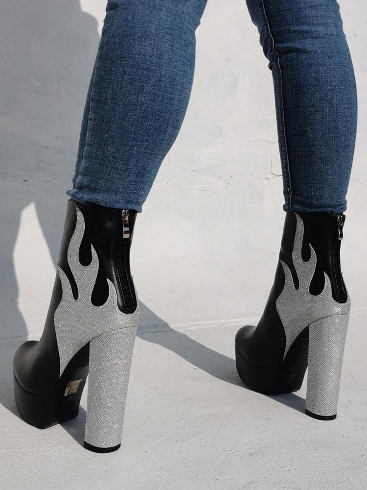 Block-Heel Platform Ankle Boots in Magenta – photo 10