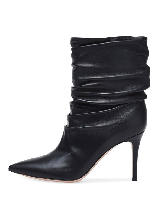 Pointed-Toe Stiletto Ankle Boots in Nude – photo 2