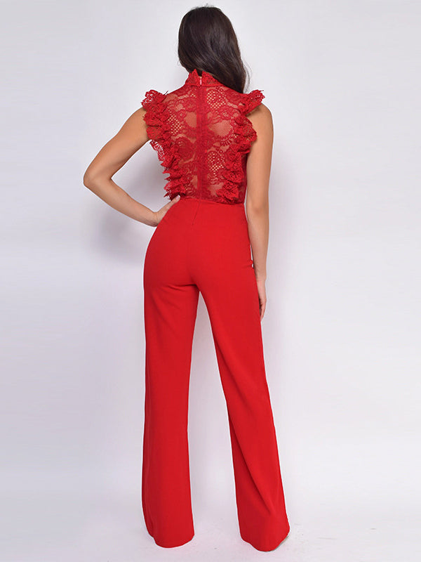 Sleeveless Jumpsuit with Ruffles in White – photo 6