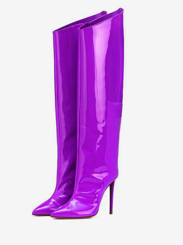 Stiletto Knee-High Boots in Red – photo 10