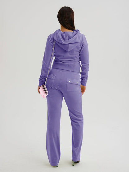 Zip-Up Two-Piece Set with Hood in Purple – photo 2