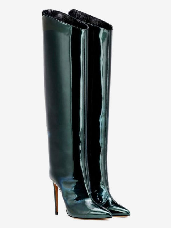 Stiletto Knee-High Boots in Red – photo 4