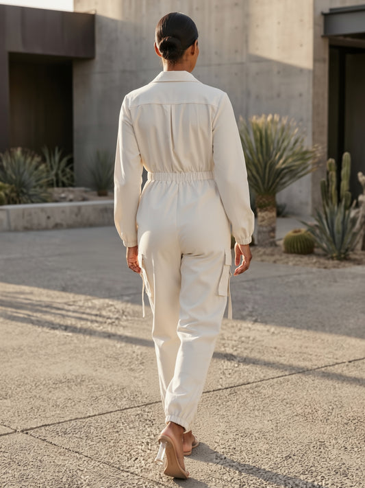 Jumpsuit with Long Sleeves in Apricot – photo 2