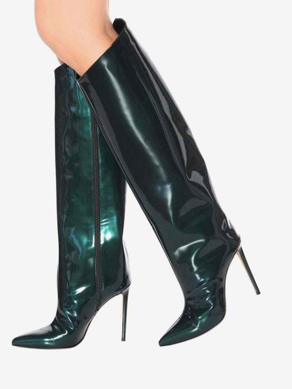 Stiletto Knee-High Boots in Red – photo 3
