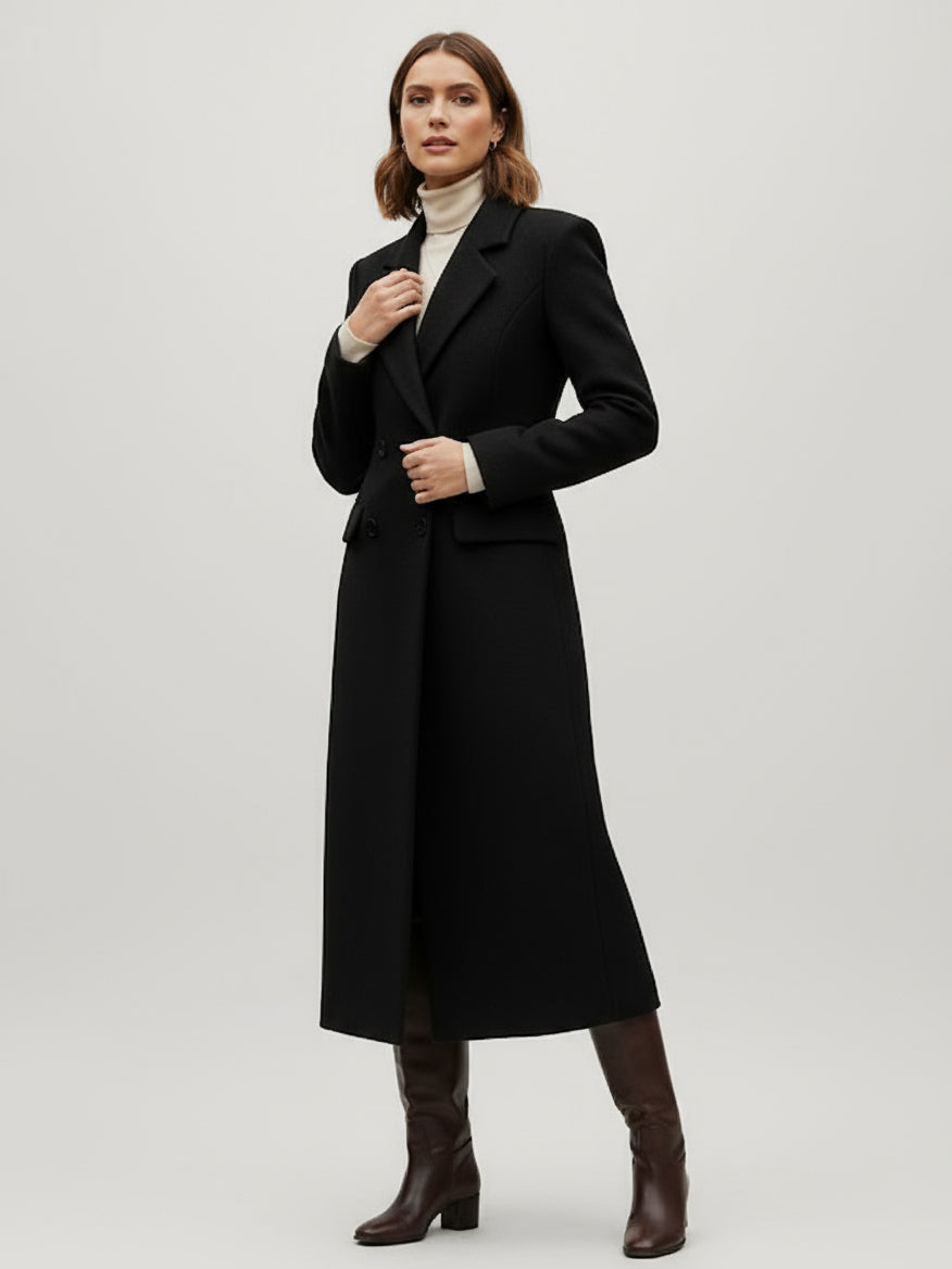 Double-Breasted Coat in Navy – photo 12