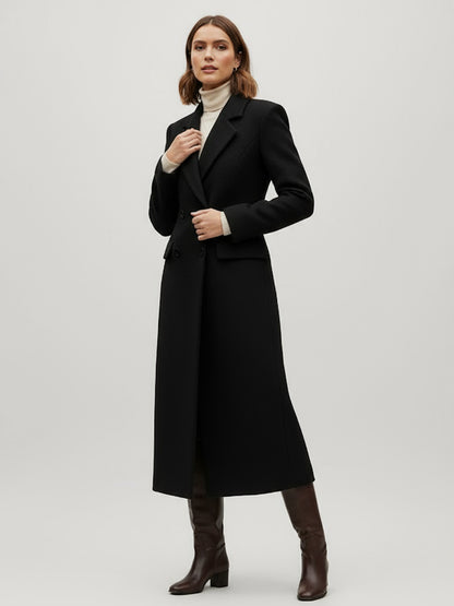 Double-Breasted Coat in Navy – photo 12