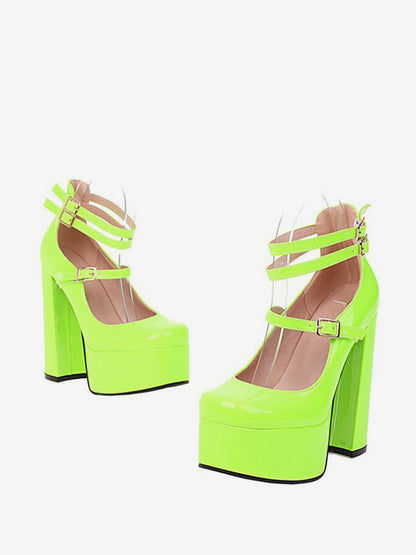 Block-Heel Platform Court Shoes in Red – photo 10