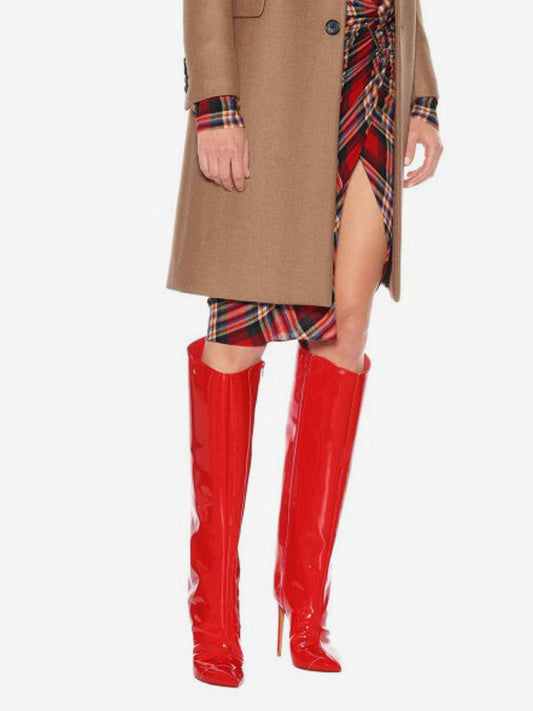 Stiletto Knee-High Boots in Red – photo 2