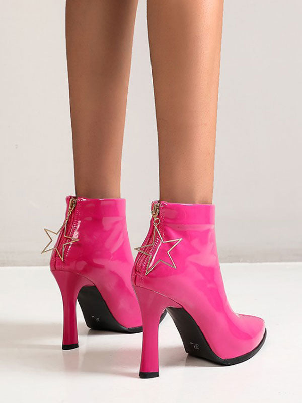 Pointed-Toe Block-Heel Ankle Boots in Black – photo 6