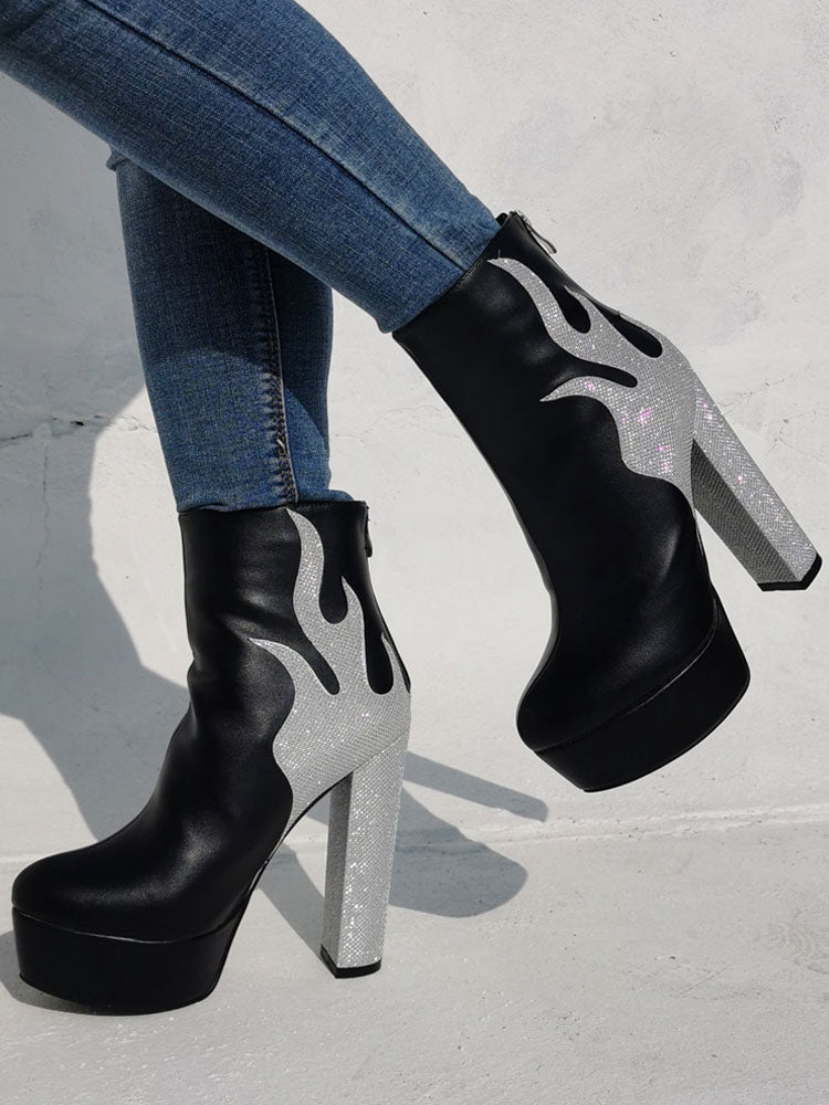 Block-Heel Platform Ankle Boots in Magenta – photo 8