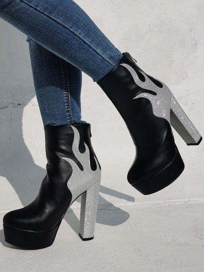 Block-Heel Platform Ankle Boots in Magenta – photo 8