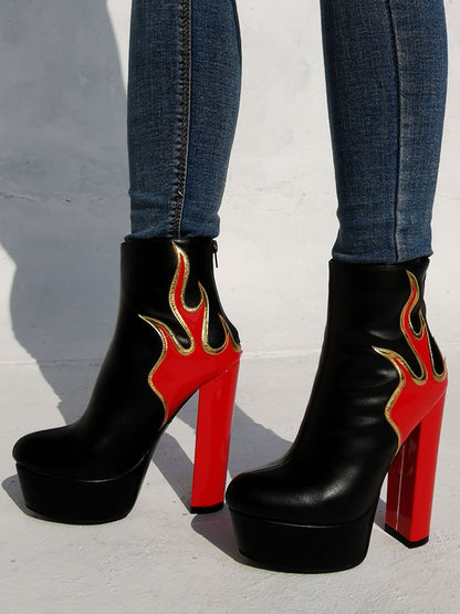 Block-Heel Platform Ankle Boots in Magenta – photo 5