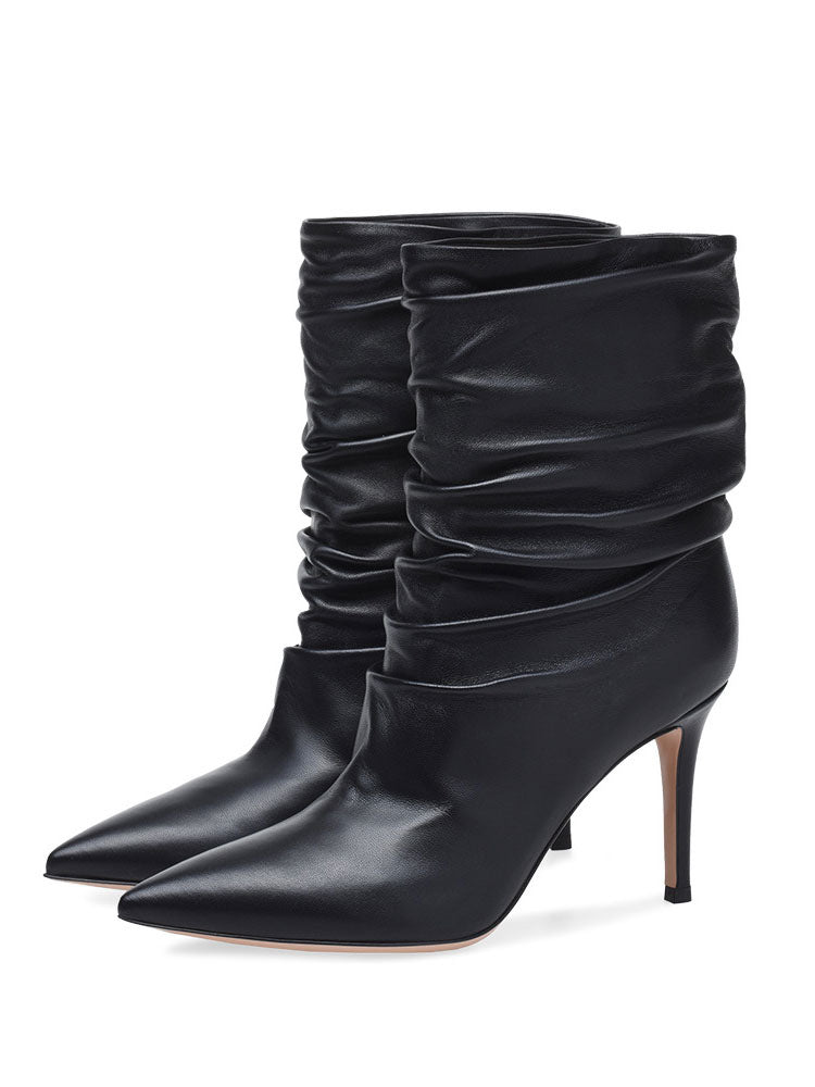 Pointed-Toe Stiletto Ankle Boots in Nude – photo 3