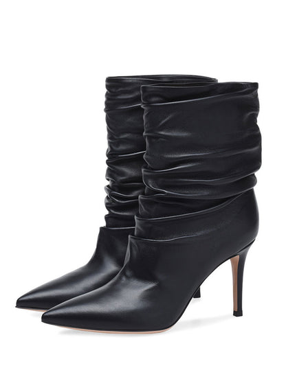 Pointed-Toe Stiletto Ankle Boots in Nude – photo 3