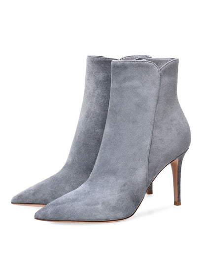 Pointed-Toe Stiletto Ankle Boots in Navy – photo 10