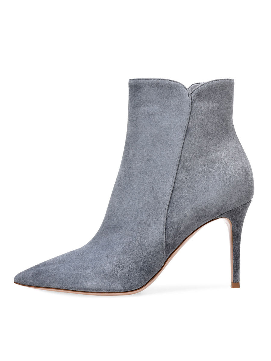 Pointed-Toe Stiletto Ankle Boots in Navy – photo 7