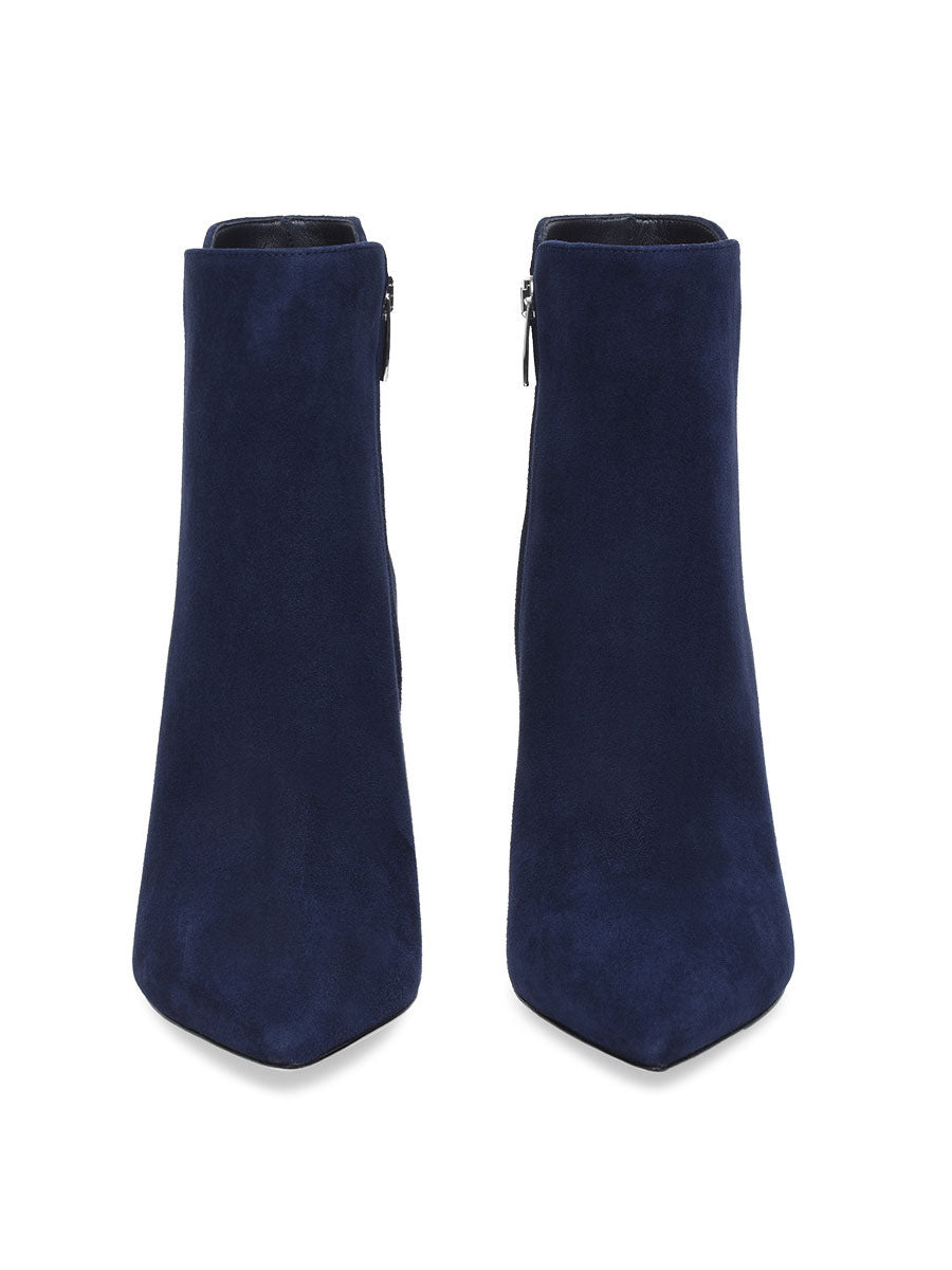 Pointed-Toe Stiletto Ankle Boots in Navy – photo 6