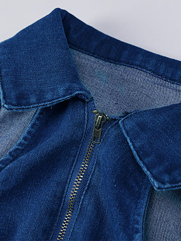 Zip-Up Sleeveless Jumpsuit in Blue – photo 7