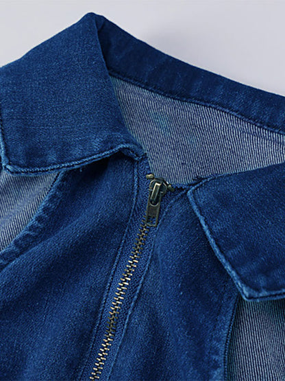 Zip-Up Sleeveless Jumpsuit in Blue – photo 7