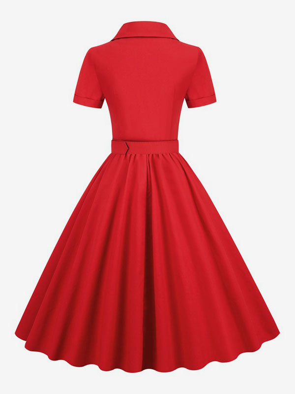 V-Neck Dress with Buttons in Pink – photo 9