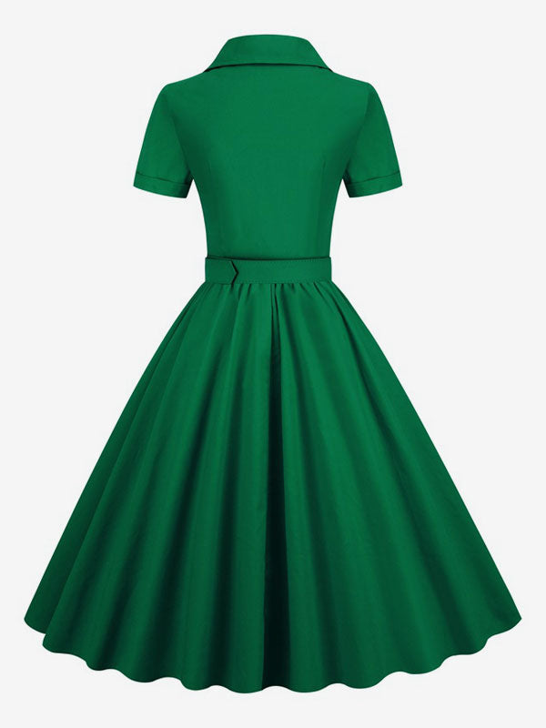 V-Neck Dress with Buttons in Pink – photo 12