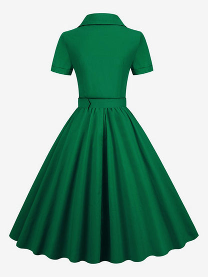 V-Neck Dress with Buttons in Pink – photo 12