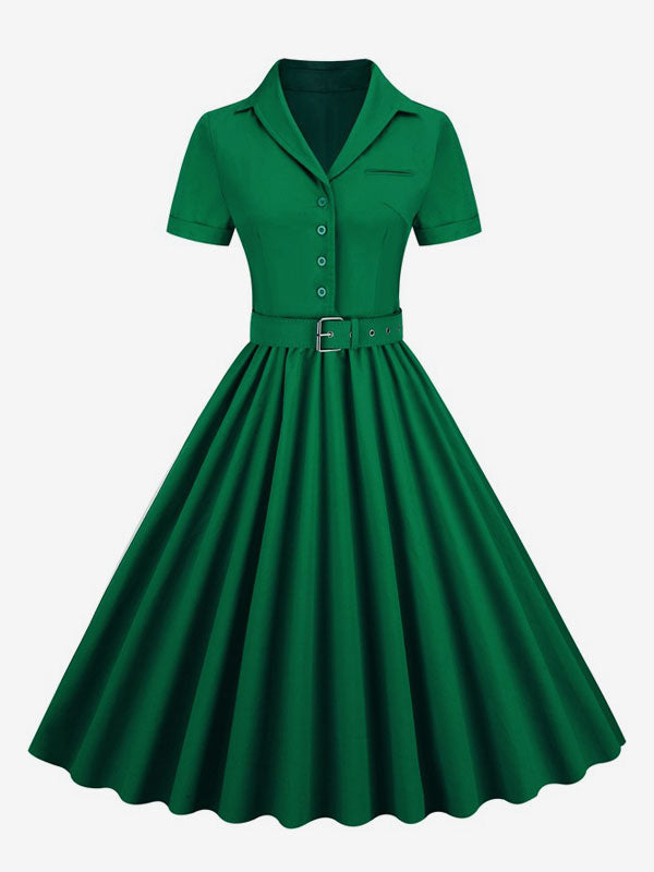 V-Neck Dress with Buttons in Pink – photo 11