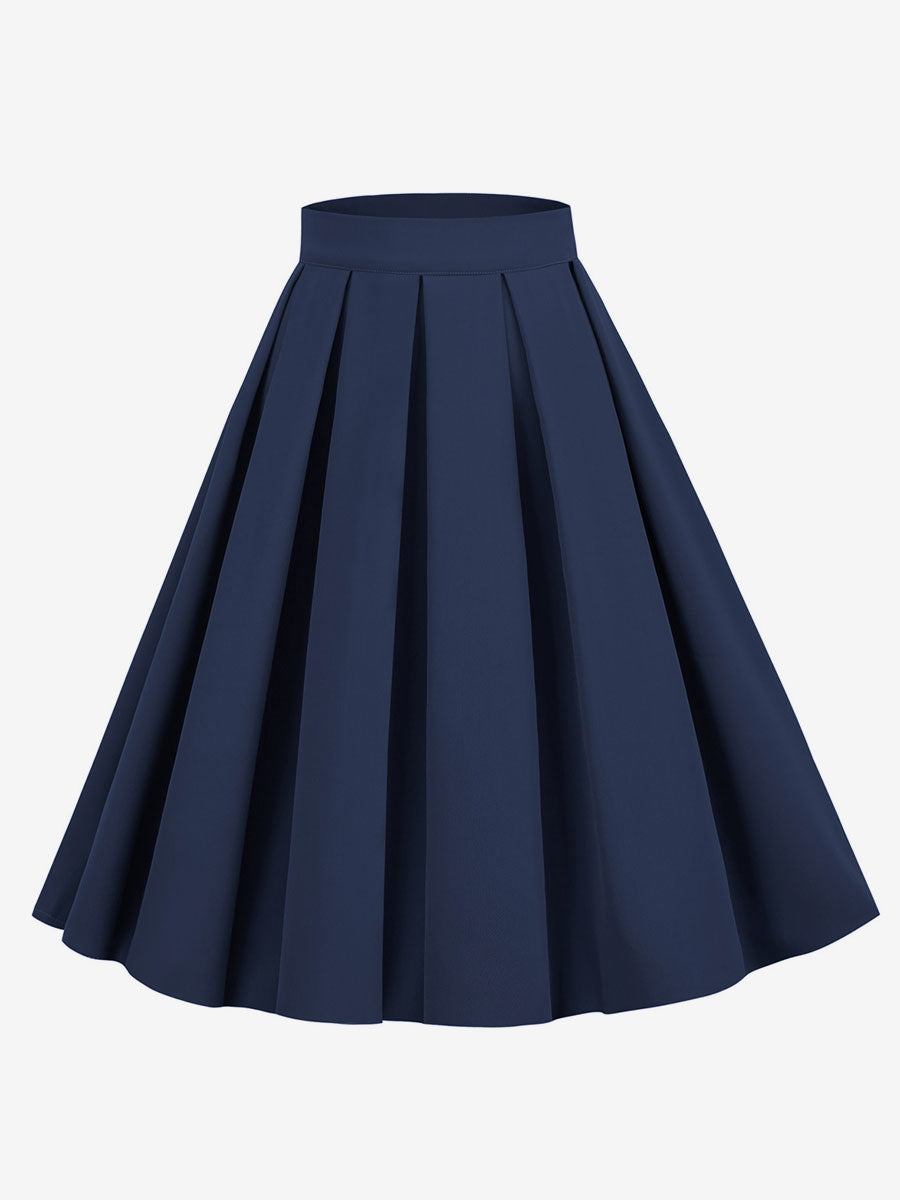 Skirt with Pleats in Navy – photo 3