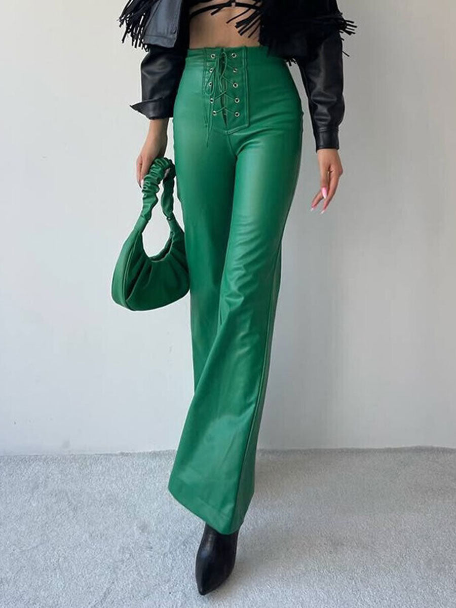 Lace-Up Trousers with Drawstring in White – photo 5