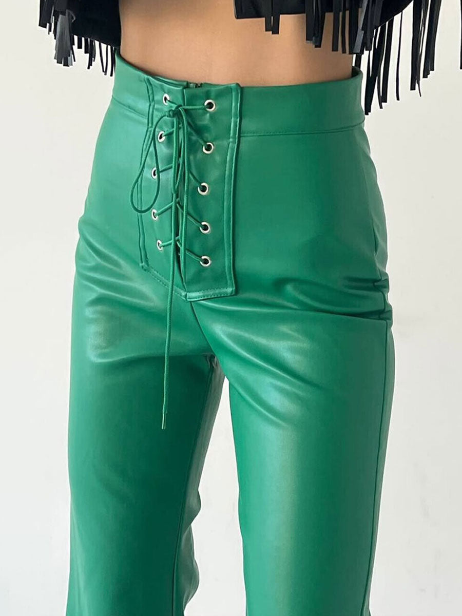 Lace-Up Trousers with Drawstring in White – photo 6