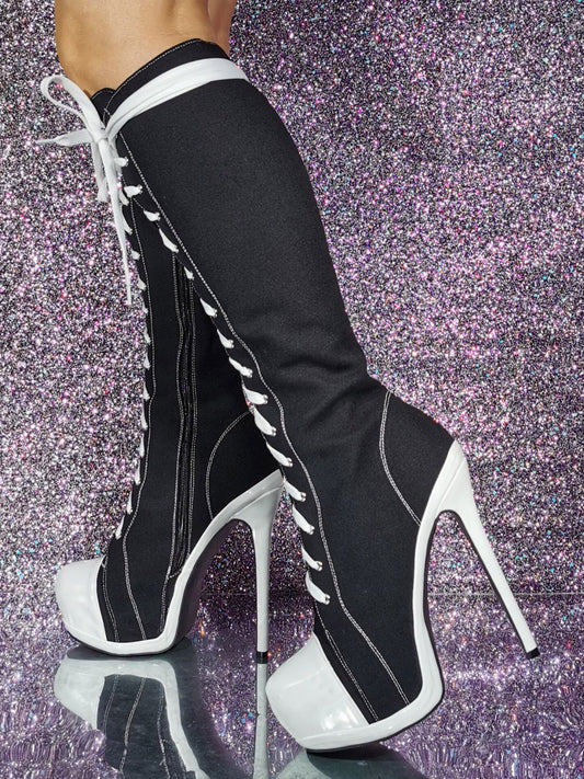 Stiletto Knee-High Boots in Black – photo 1