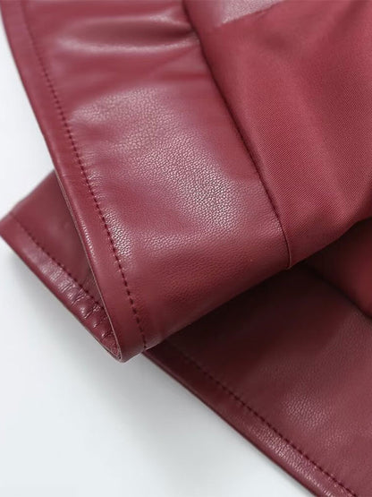 Zip-Up Jacket with Long Sleeves in Burgundy – photo 9