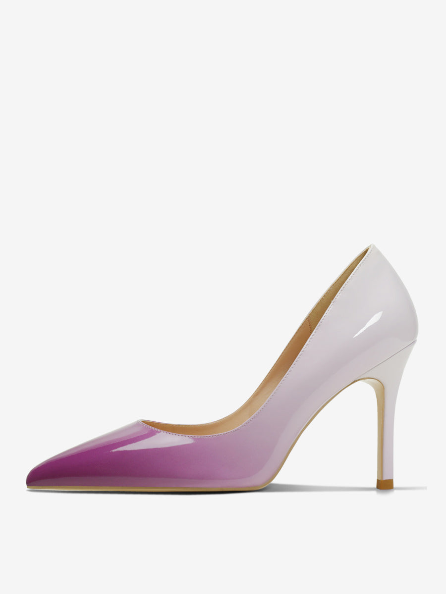 Pointed-Toe Stiletto Court Shoes in Black+Red – photo 5