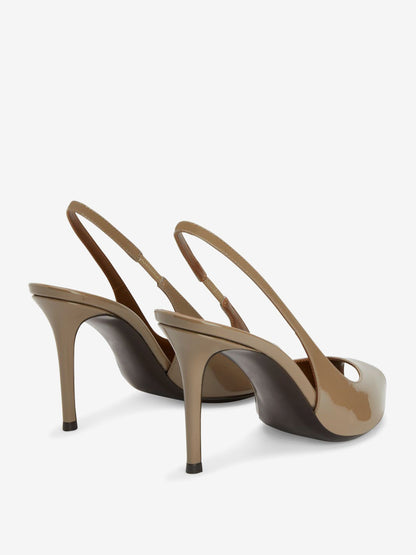Peep-Toe Court Shoes with Slingback Strap in Red – photo 8