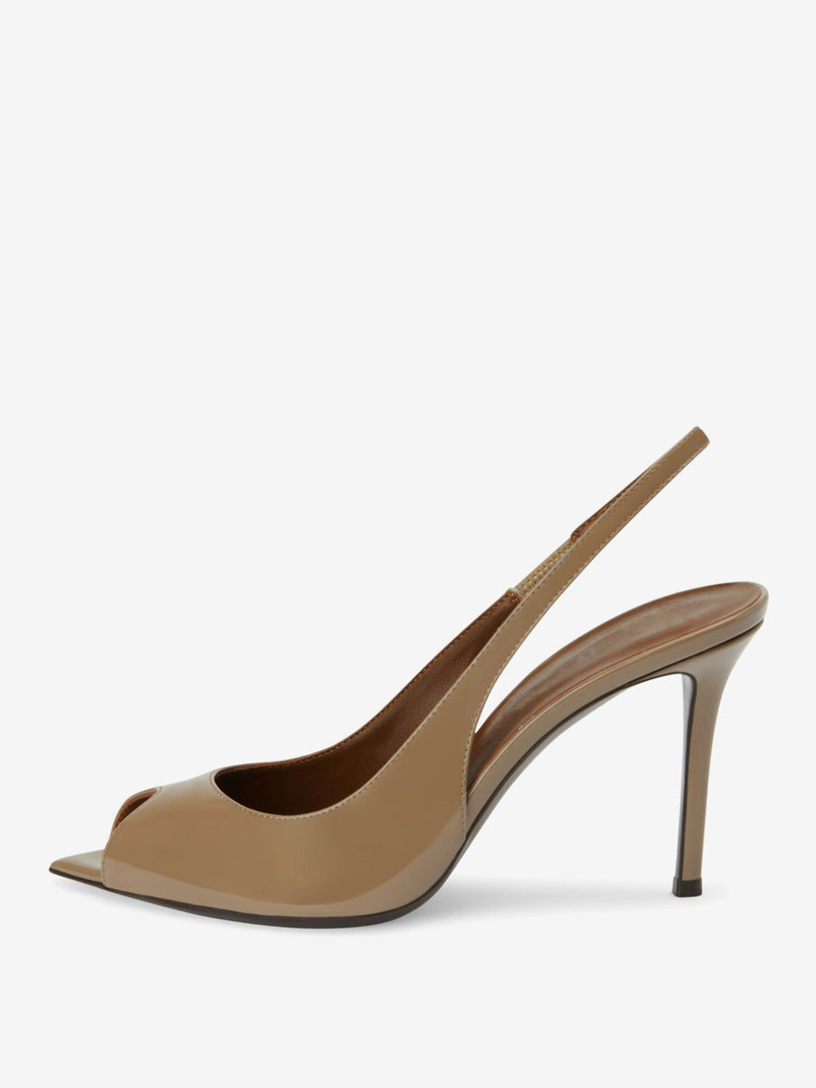 Peep-Toe Court Shoes with Slingback Strap in Red – photo 6