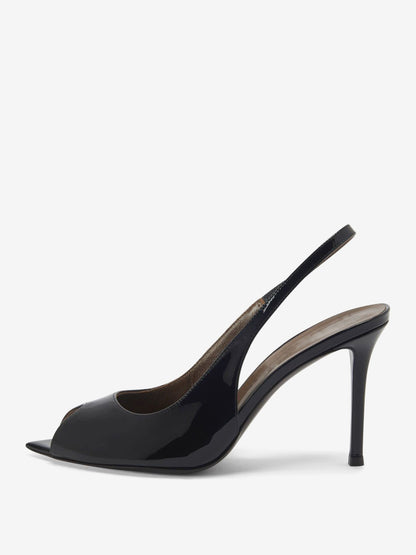 Peep-Toe Court Shoes with Slingback Strap in Red – photo 10