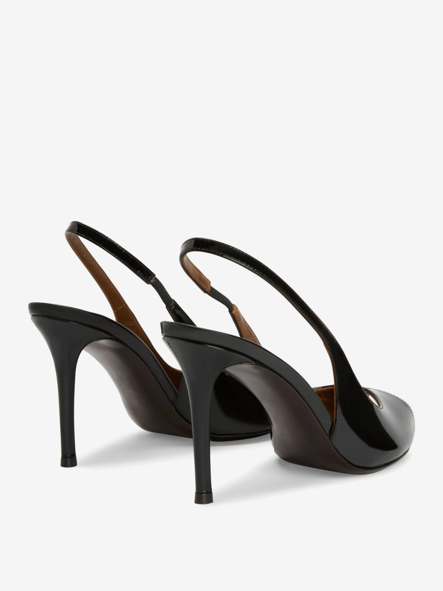 Peep-Toe Court Shoes with Slingback Strap in Red – photo 11