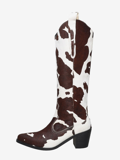 Pointed-Toe Mid-Calf Boots in Brown – photo 1