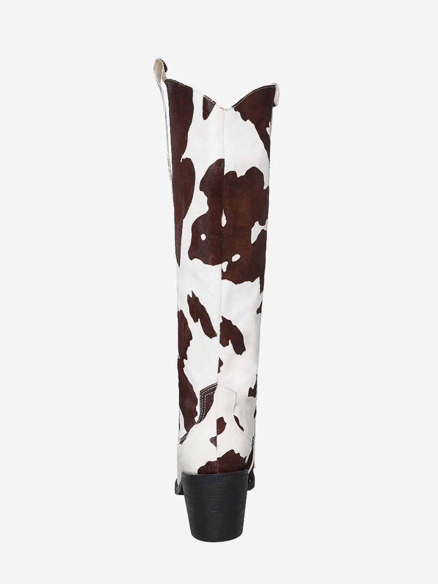Pointed-Toe Mid-Calf Boots in Brown – photo 3