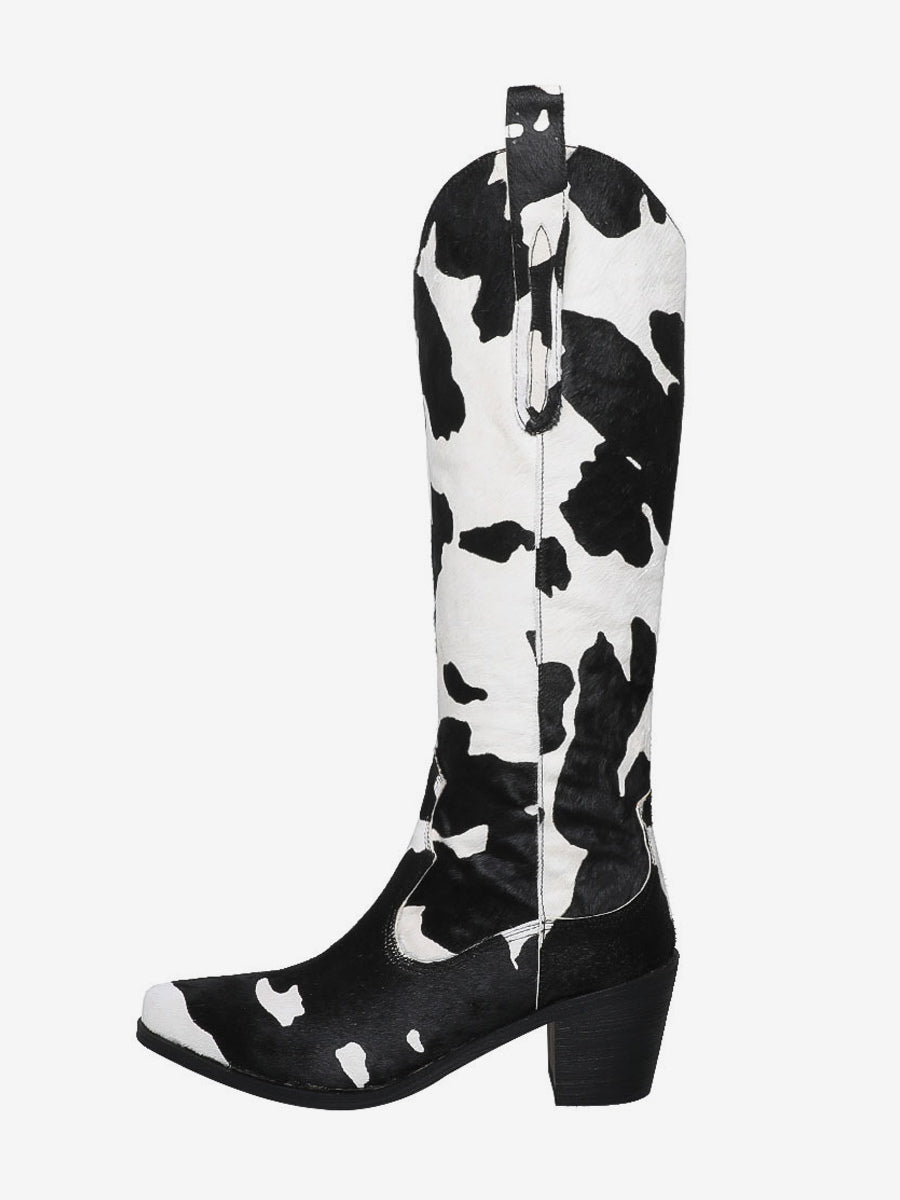 Pointed-Toe Mid-Calf Boots in Brown – photo 4