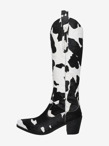 Pointed-Toe Mid-Calf Boots in Brown – photo 4