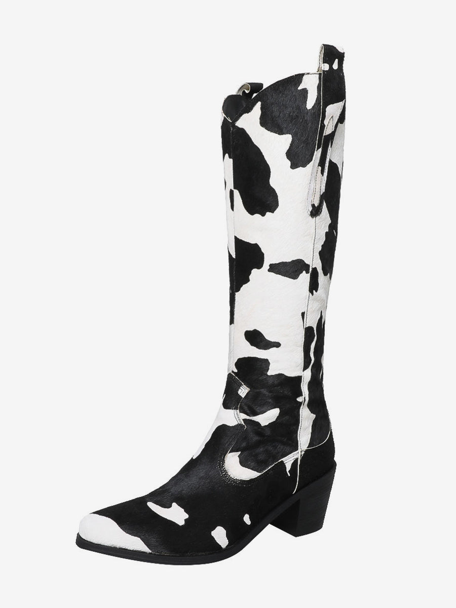 Pointed-Toe Mid-Calf Boots in Brown – photo 5