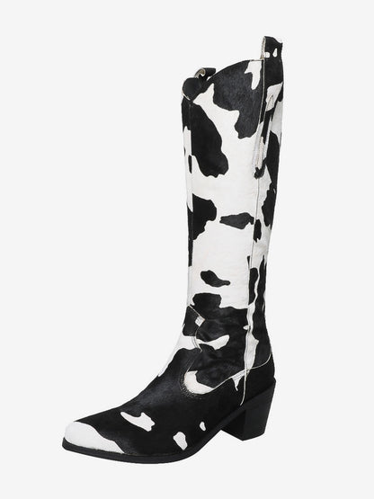 Pointed-Toe Mid-Calf Boots in Brown – photo 5