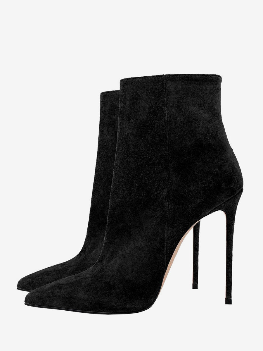 Pointed-Toe Stiletto Ankle Boots in Brown – photo 3