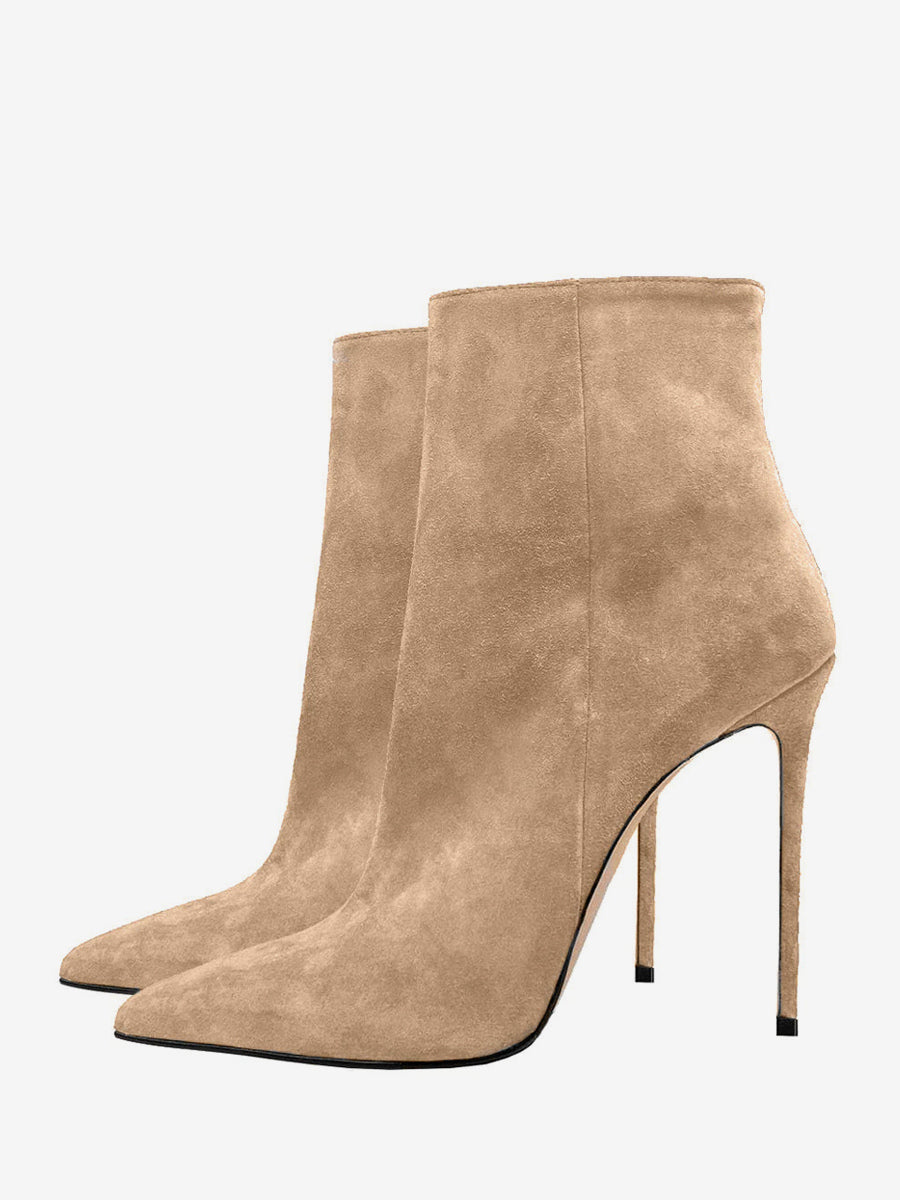 Pointed-Toe Stiletto Ankle Boots in Brown – photo 2