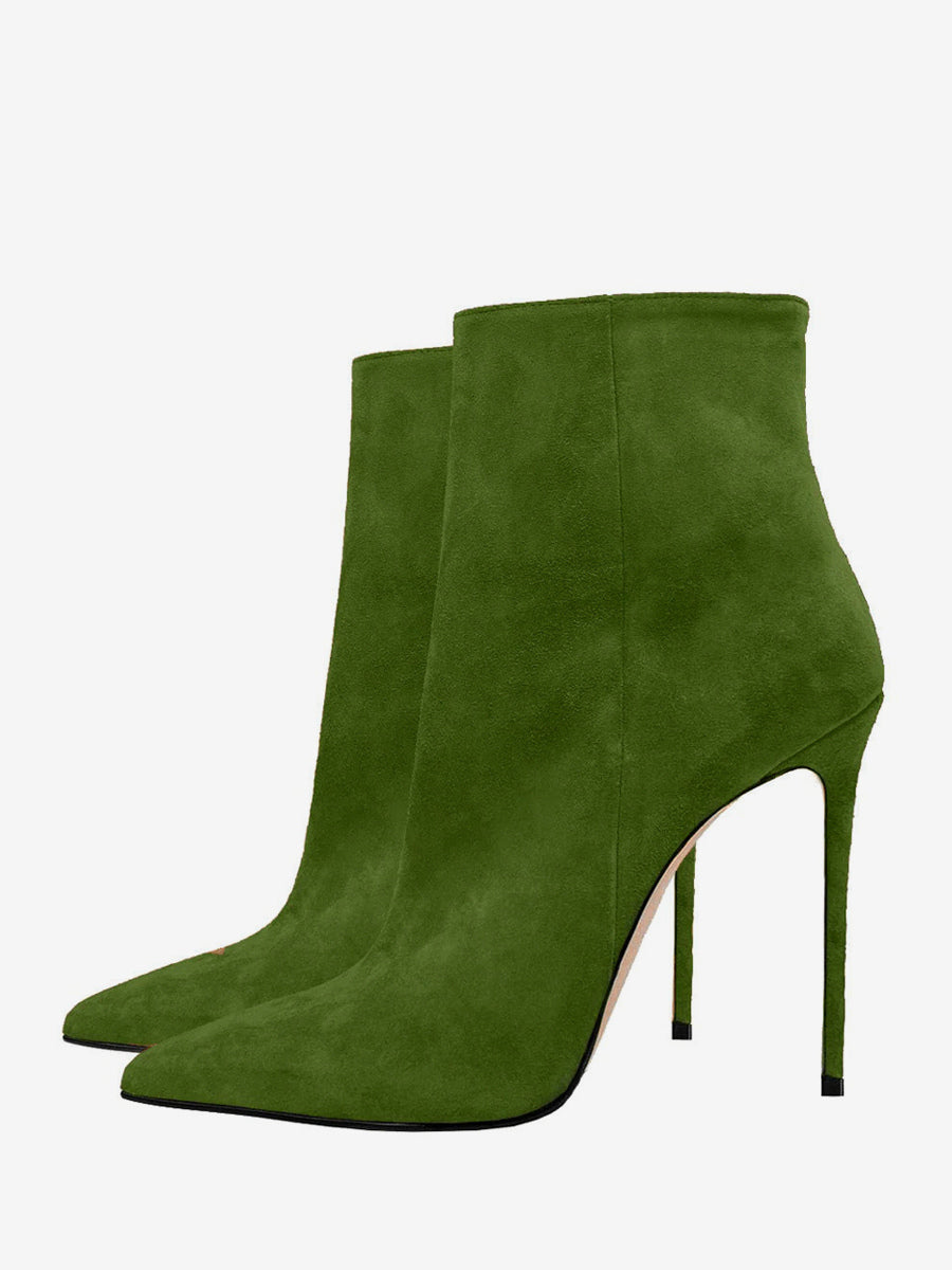 Pointed-Toe Stiletto Ankle Boots in Brown – photo 8