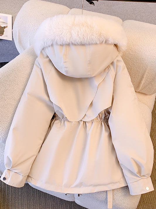 Faux-Fur Jacket with Long Sleeves in White – photo 2