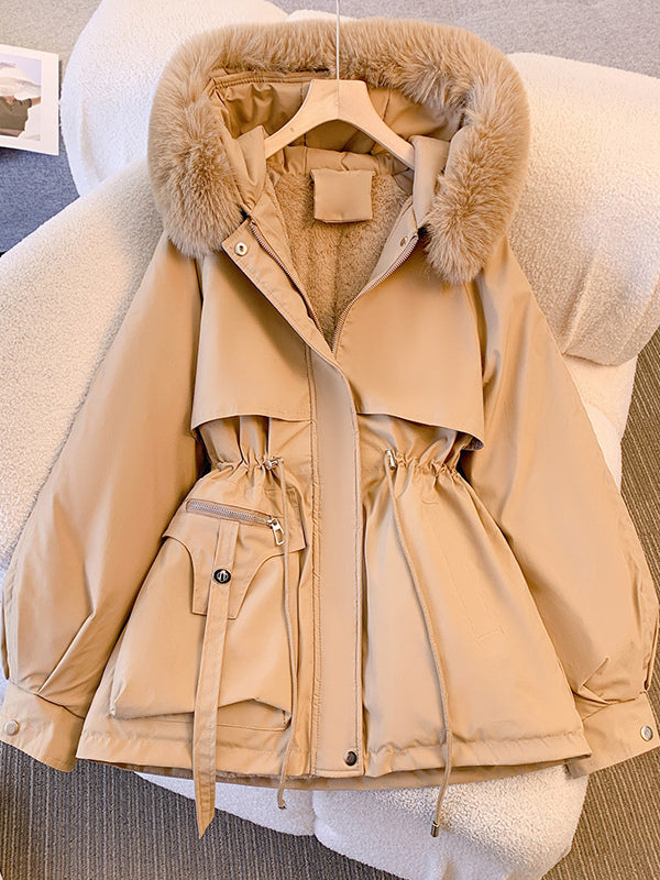 Faux-Fur Jacket with Long Sleeves in White – photo 4
