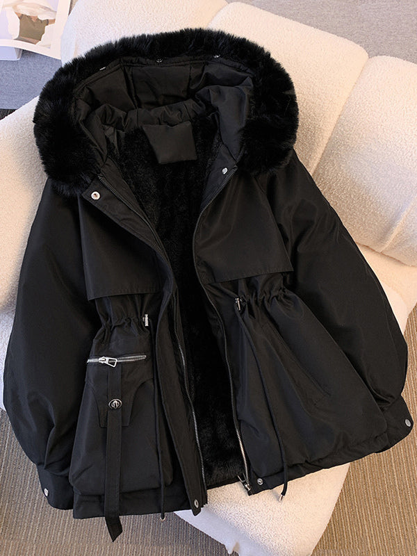 Faux-Fur Jacket with Long Sleeves in White – photo 5